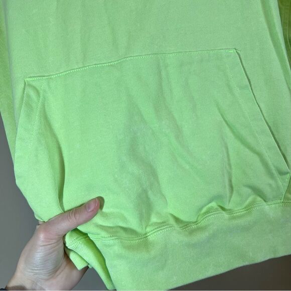 NIKE Neon Green Cropoed Lightweight Hoodie & Matching Tank Top Small Acid Wash - Picture 5 of 15